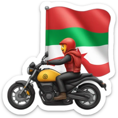 quelqu'un sur une moto avec le drapeau du Maroc derrière sticker