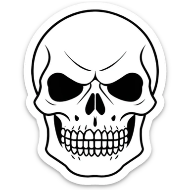 angry skeleton head sticker