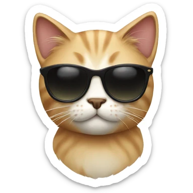 Cat with sunglasses sticker