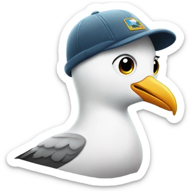 seagull with a stylish L.A. beanie  sticker