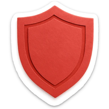 paper craft style red shield sticker