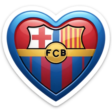 Barcelona FCB Logo in heart ❤️ sticker