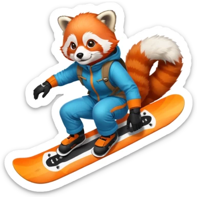 Snowboarder Red Panda sticker