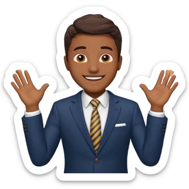 excited office boss sticker