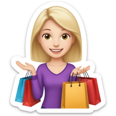 woman buying clothes in a store, shopping vibe sticker