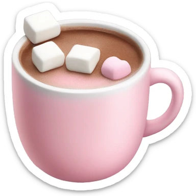 Baby pink hot chocolate with marshmallows  sticker