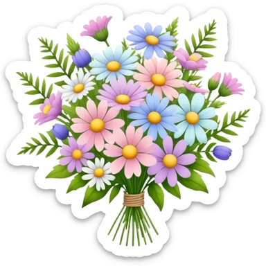 Pastel bouquet with wild flowers sticker