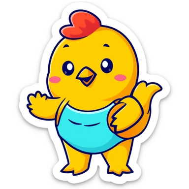 chicken nugget wearing a swimsuit sticker