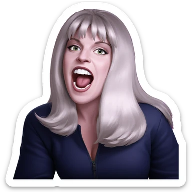 girl with open mouth parody sticker