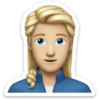 ash- blonde guy with straight heair, blue eyes and roundish face sticker