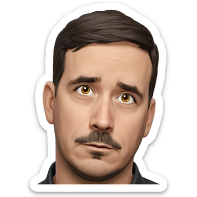 confident man with facial hair sticker