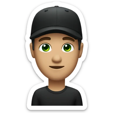 Guy in black cap with green eyes sticker