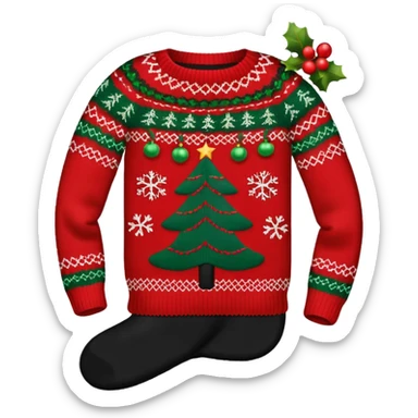 christmas sweater black stocking sticker