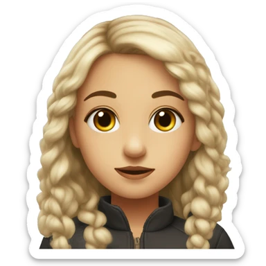 Girl brunnet, with hazel eyes withe skine  sticker