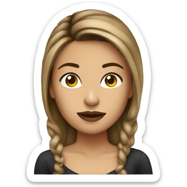 Baddie white Latina with brown hair sticker