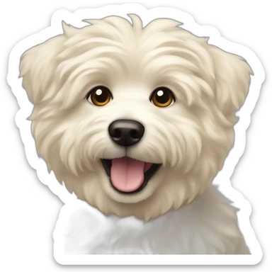 blonde eskipoo dog one ear rising up sticker