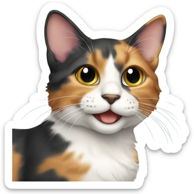 happy Calico cat with dilutes colors  sticker