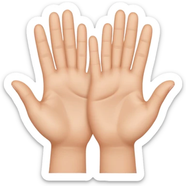 Emoji icon of open hands facing up, soft realistic skin texture, smooth shading, minimal details, centered composition sticker