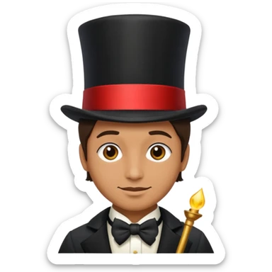 Magician with top hat,Street Performers. sticker
