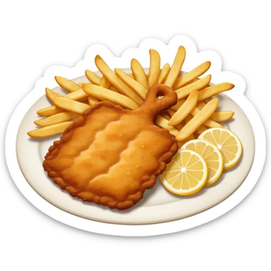Schnitzel and chips sticker