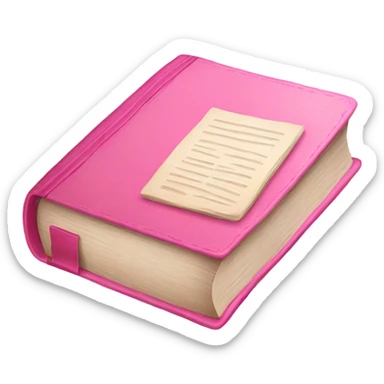 Pink book sticker