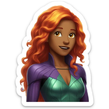 dc comics starfire glowing hair sticker