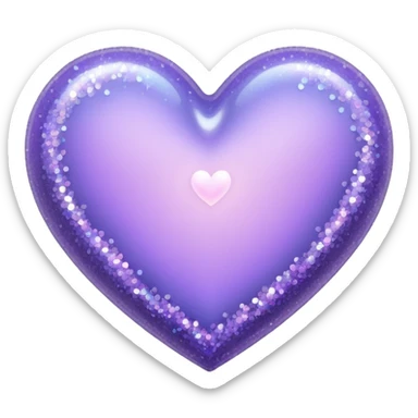 lavender heart with a glitter effect sticker