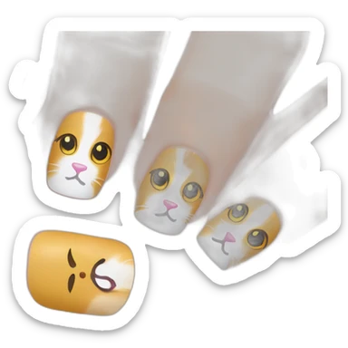 cat manicure sticker