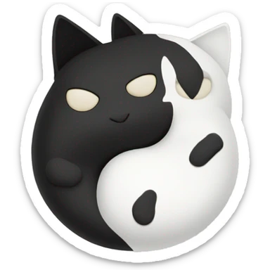 gatitos yin yang  sticker