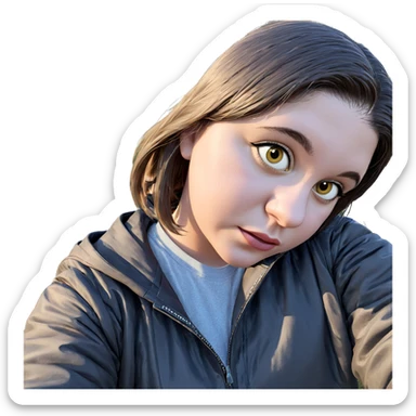 girl in jacket outdoors sticker