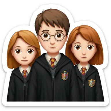 Harry Potter with Hermione Granger and Ron Weasley sticker