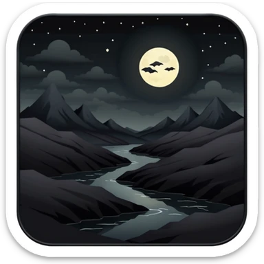 dark and eerie scene, the entire world covered in darkness. The sky is deep black with no stars or light, no moon, no glow just total void and silence. The atmosphere feels ominous and unsettling, as if darkness has swallowed everything. No characters, no visible light sources sticker