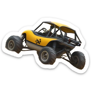 Dune buggies coming down a mountain sticker