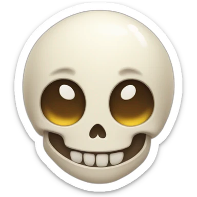 Cute kawai happy skull sticker