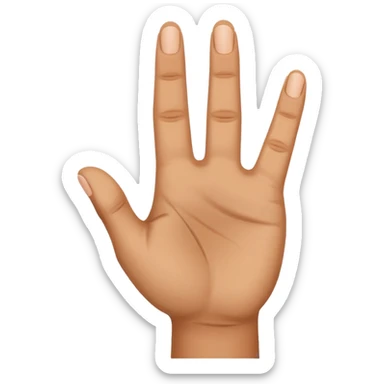 a hand with three fingers up sticker