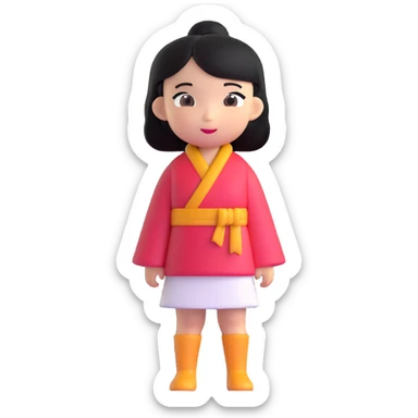 Asian girl sticker