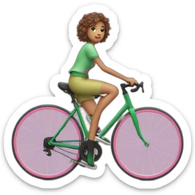 Chica con velo rosa y camisa verde sticker