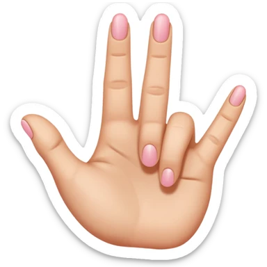 Yvl hand emoji three fingers excluding pinky and index  sticker