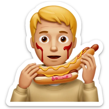 hotdog eating man sticker