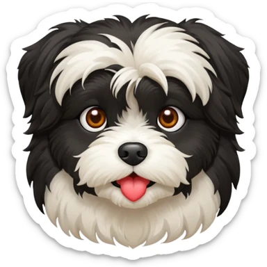 All black havanese with heart eyes sticker