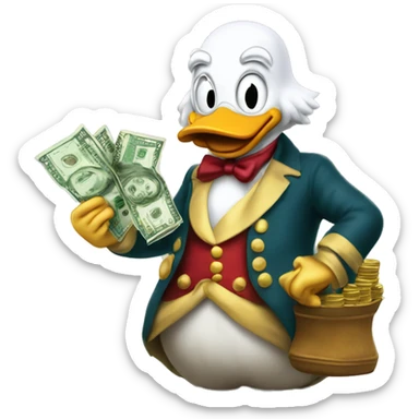 Scrooge McDuck with money sticker