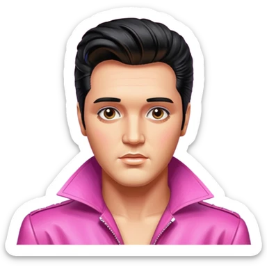 synthwave aesthetic brilliant divine lighting, oil paint  -  elvis presley sticker