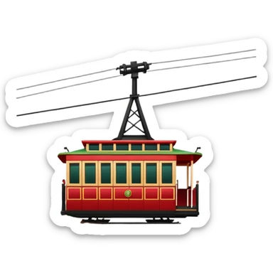 A cable car san francisco style climbing sticker