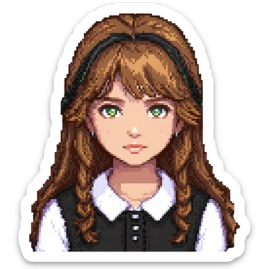 girl with light brown hair and hazel eyes sticker