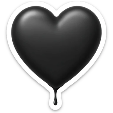 black ink heart emoji, blob, isolated on white background, grunge, like pen stroke, flat 2d sticker