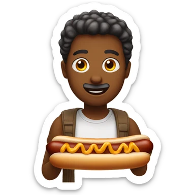 Dude eating five hotdogs  sticker