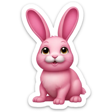 Pink rabbit sticker