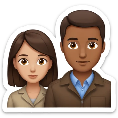 Amoureux folle brune et garçon brun  sticker