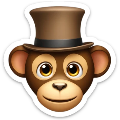 young monkey in b-day hat sticker