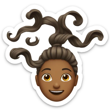 Girl flipping hair sticker